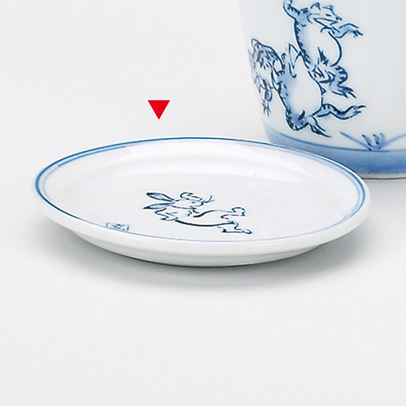 山万 36513-460 鳥獣戯画(相撲の図)小皿 1個（ご注文単位1個）【直送品】