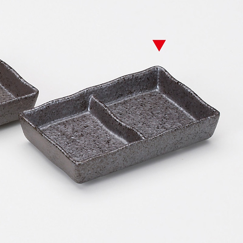 山万 36839-030 いぶし二ツ切皿 1個（ご注文単位1個）【直送品】