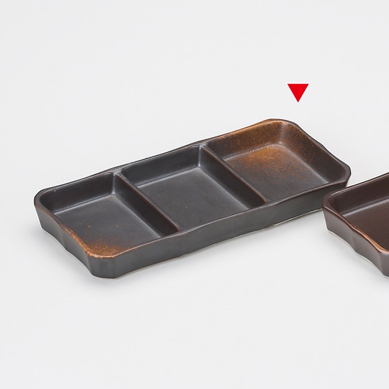 山万 36903-430 焼しめ3品皿(大) 1個（ご注文単位1個）【直送品】
