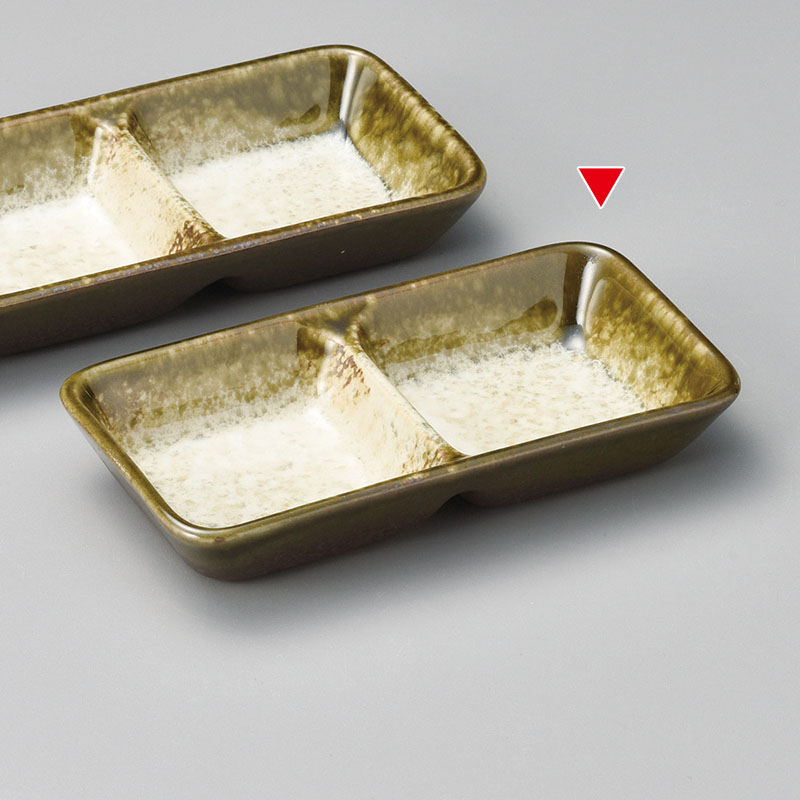 山万 36918-570 織部かすみ二品盛(大) 1個(ご注文単位1個)【直送品】