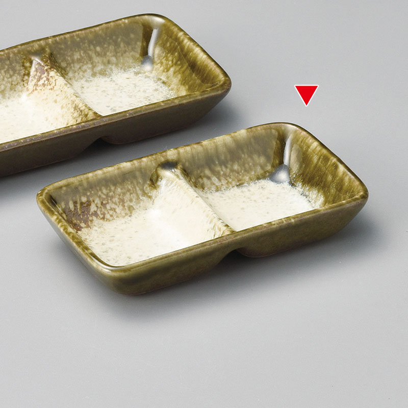 山万 36928-570 織部かすみ二品盛(小) 1個(ご注文単位1個)【直送品】