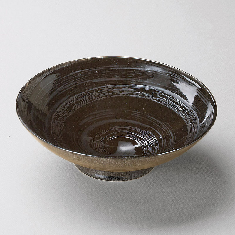 山万 37303-170 早瀬黒8.0麺鉢 1個（ご注文単位1個）【直送品】