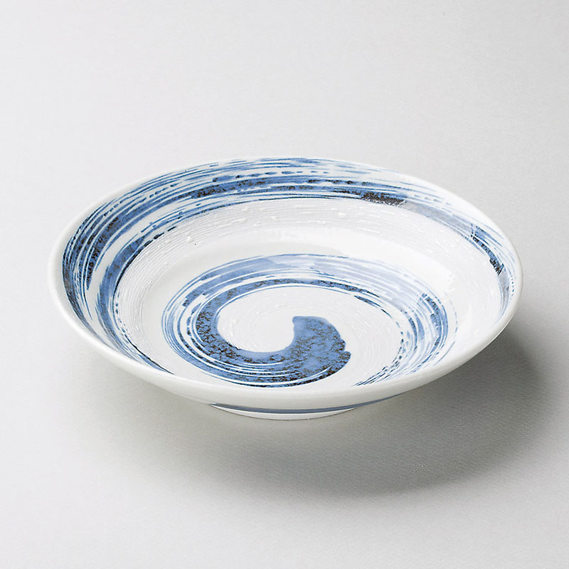山万 37314-170 粉吹青流7.5ミツワ麺皿 1個（ご注文単位1個）【直送品】