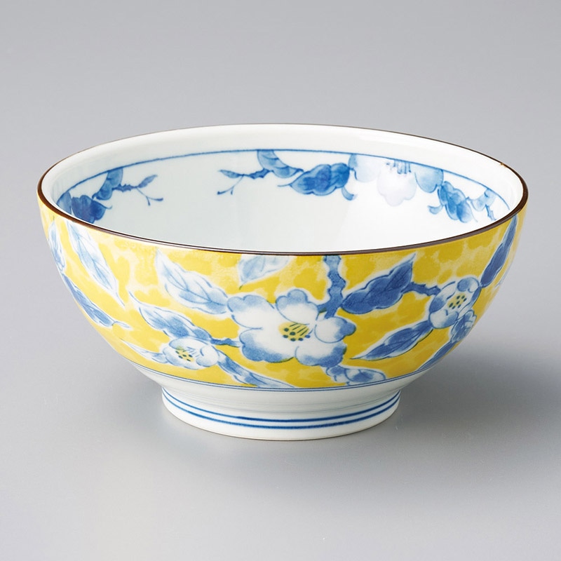 山万 38117-310 黄彩花紋さぬき丼 1個（ご注文単位1個）【直送品】