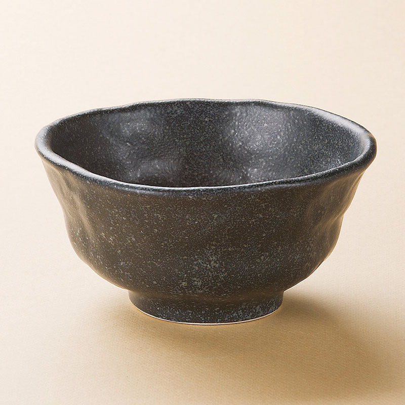 山万 38302-020 黒銀手造風中鉢 1個（ご注文単位1個）【直送品】