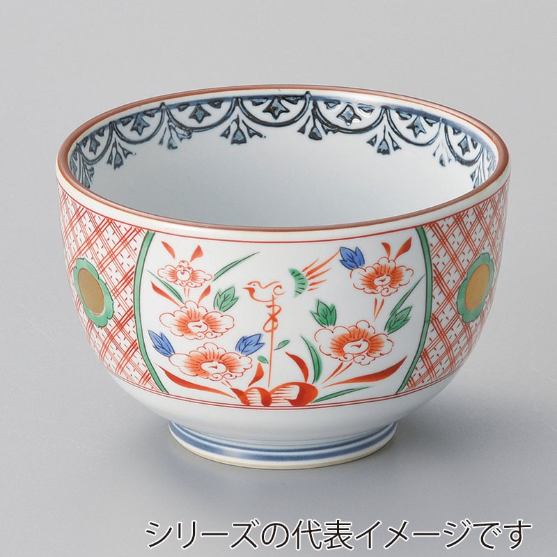 山万 38618-130 赤絵万暦夏目形4.5丼 1個（ご注文単位1個）【直送品】