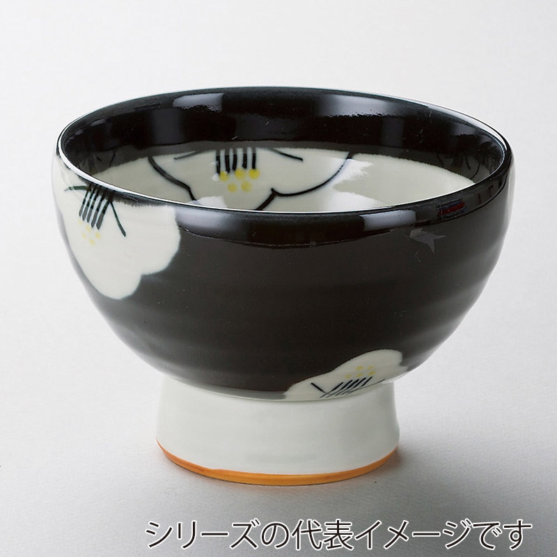 山万 38611-130 黒椿高台4寸丼 1個（ご注文単位1個）【直送品】