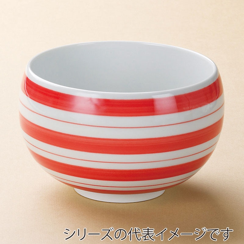 山万 39408-730 ライン(赤)お好み碗(有田焼) 1個(ご注文単位1個)【直送品】