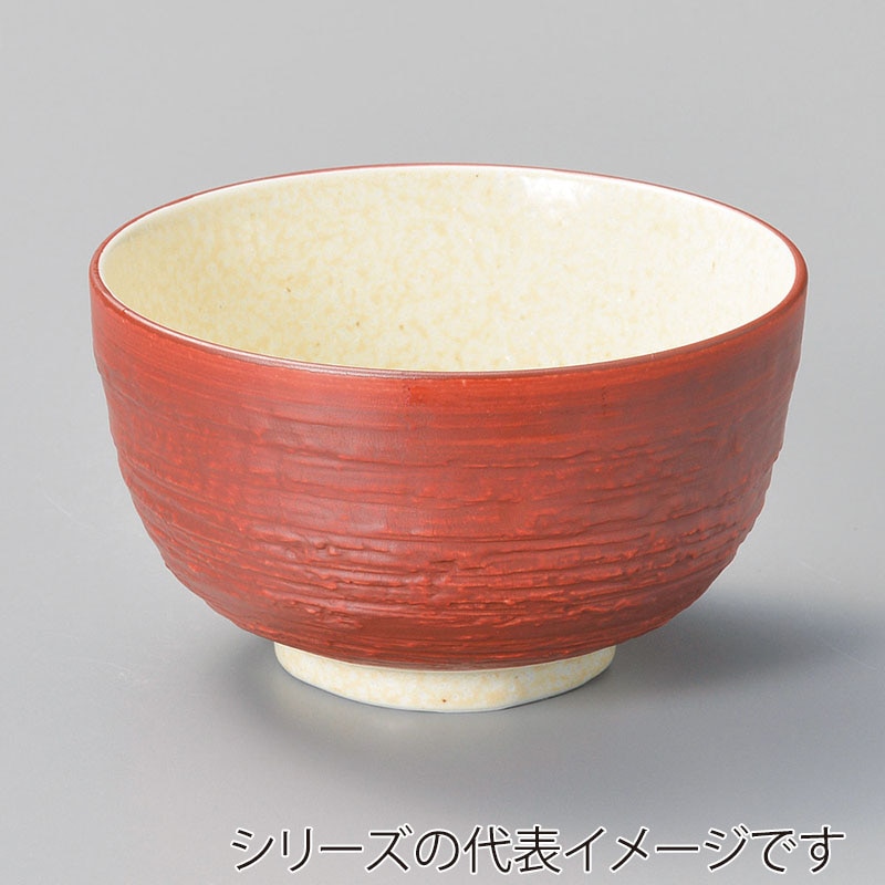 山万 39540-020 朱巻志野4.1ロクロ目丼 1個（ご注文単位1個）【直送品】