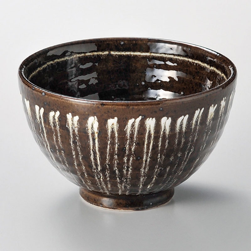 山万 39912-180 黒釉白一珍4.0京丼 1個(ご注文単位1個)【直送品】