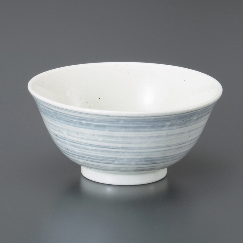 山万 40318-190 渦粉引グレー茶漬碗 1個（ご注文単位1個）【直送品】