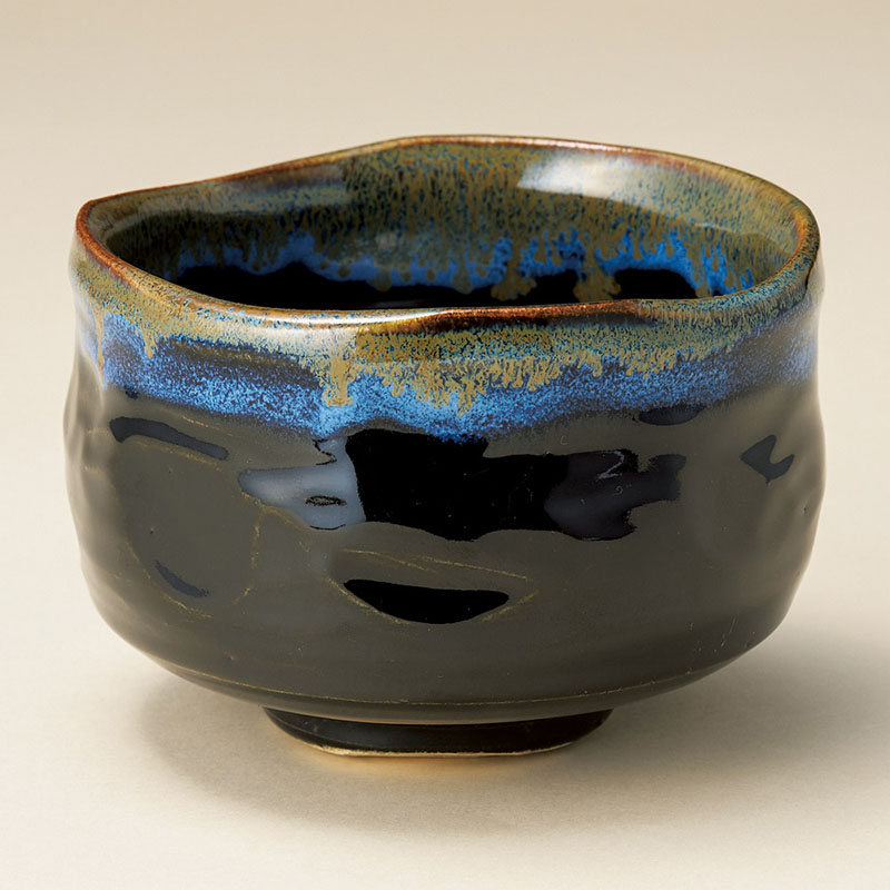 山万 40920-440 窯変碧抹茶碗 1個（ご注文単位1個）【直送品】
