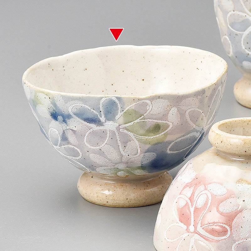 山万 41243-510 刷毛一珍花飯碗 青 大  1個（ご注文単位1個）【直送品】