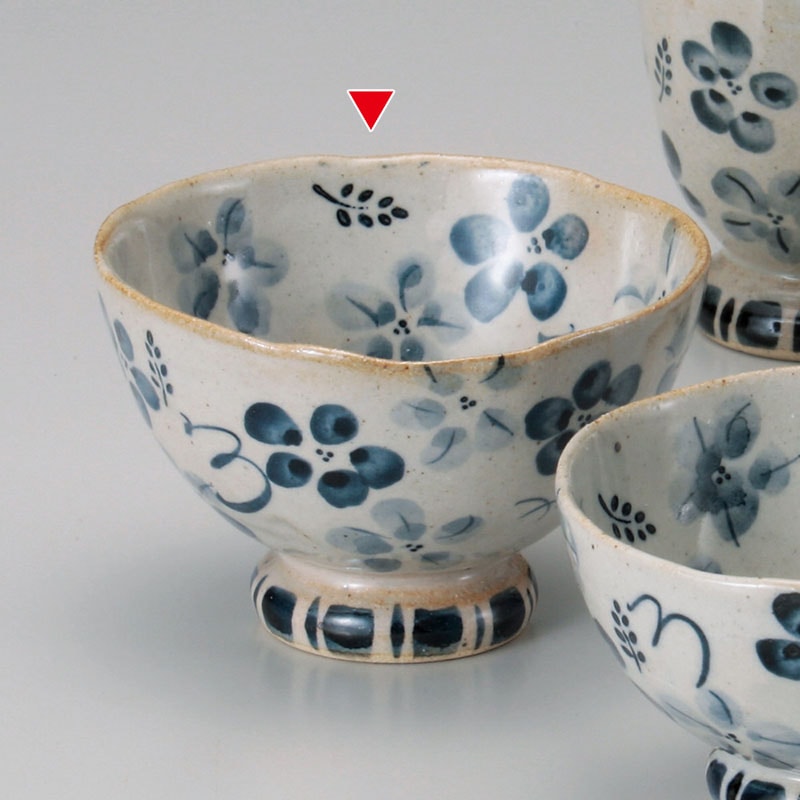山万 41235-510 藍花飯碗 大 1個（ご注文単位1個）【直送品】