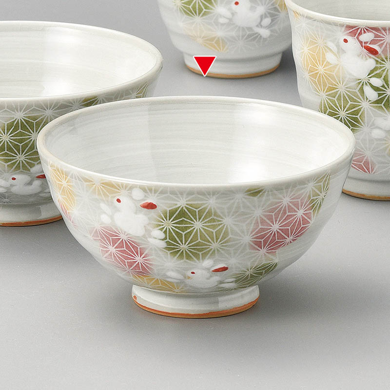 山万 41316-570 麻の葉うさぎ赤飯碗 1個（ご注文単位1個）【直送品】