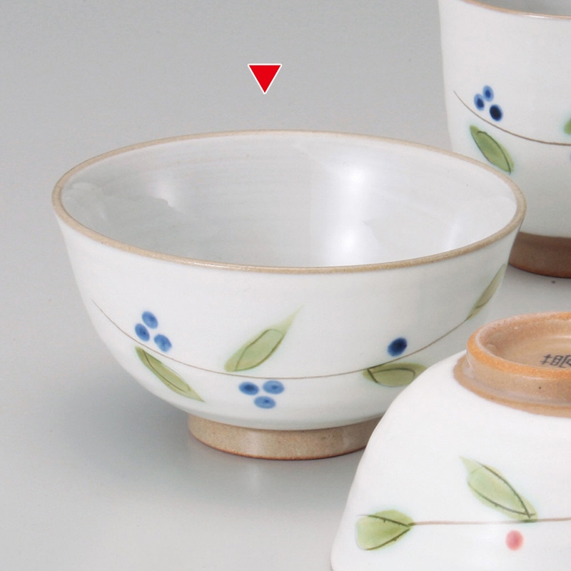 山万 41347-190 粉引木の実(青)茶碗(大) 1個(ご注文単位1個)【直送品】