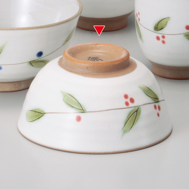 山万 41348-190 粉引木の実(赤)茶碗(中) 1個(ご注文単位1個)【直送品】