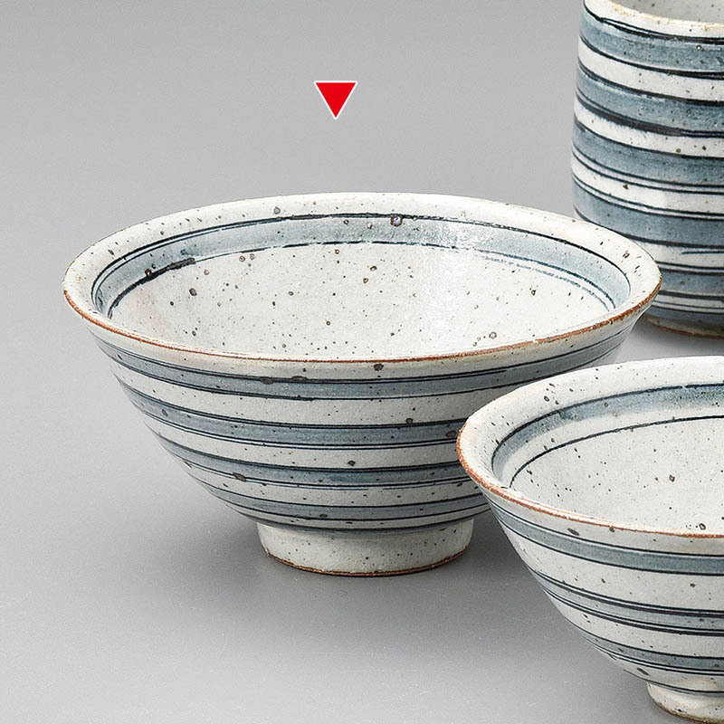 山万 41419-510 黒ごすこま筋飯碗 大 1個(ご注文単位1個)【直送品】