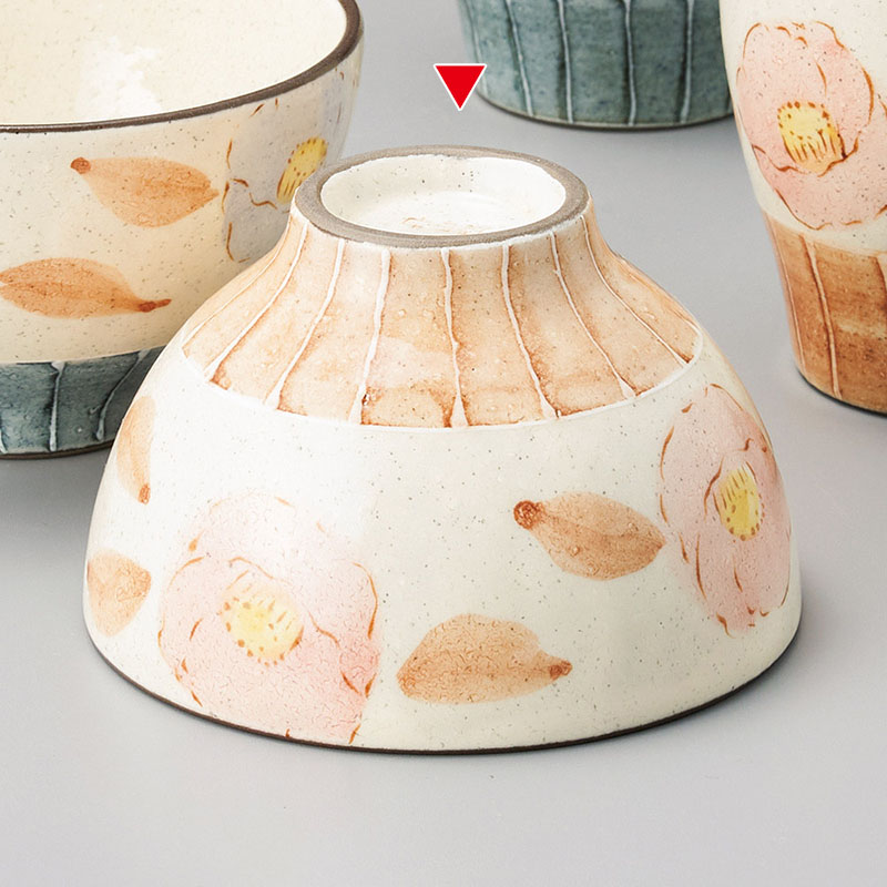 山万 41412-510 椿ストライプ 赤飯碗 1個(ご注文単位1個)【直送品】