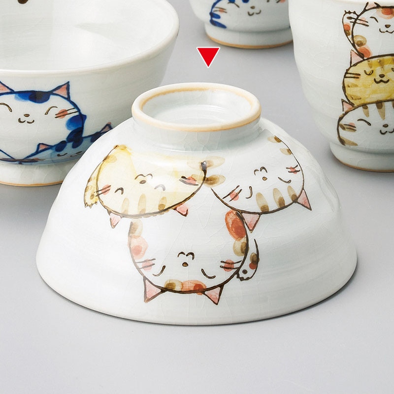 山万 41432-270 猫づくし 茶飯碗 1個(ご注文単位1個)【直送品】
