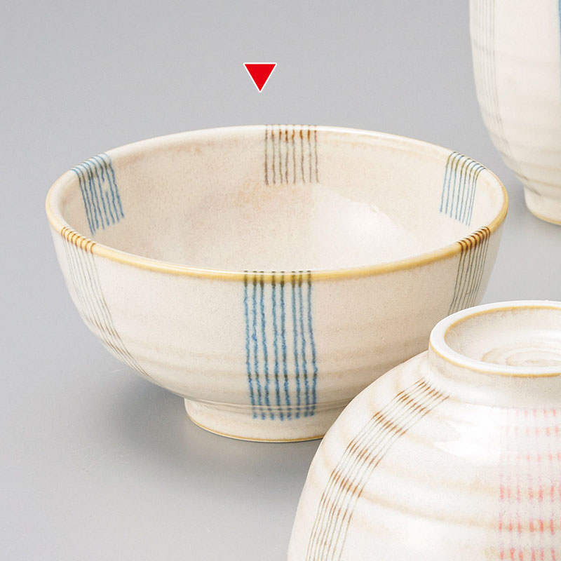 山万 41435-190 うのふ十草(青)茶碗 1個(ご注文単位1個)【直送品】