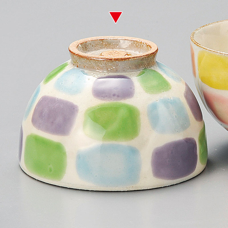 山万 41517-510 色彩格子飯碗 ブルー 1個(ご注文単位1個)【直送品】