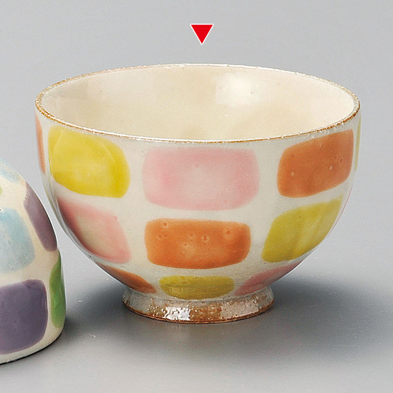 山万 41518-510 色彩格子飯碗 オレンジ 1個(ご注文単位1個)【直送品】