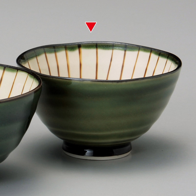 山万 41740-570 織部内筋飯碗(小) 1個(ご注文単位1個)【直送品】