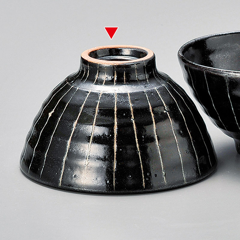 山万 41804-570 黒十草飯碗 大 1個(ご注文単位1個)【直送品】