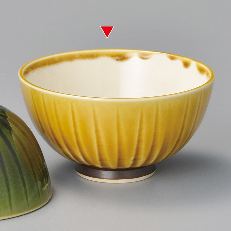 山万 41617-570 黄瀬戸削ぎ丸飯碗 1個(ご注文単位1個)【直送品】