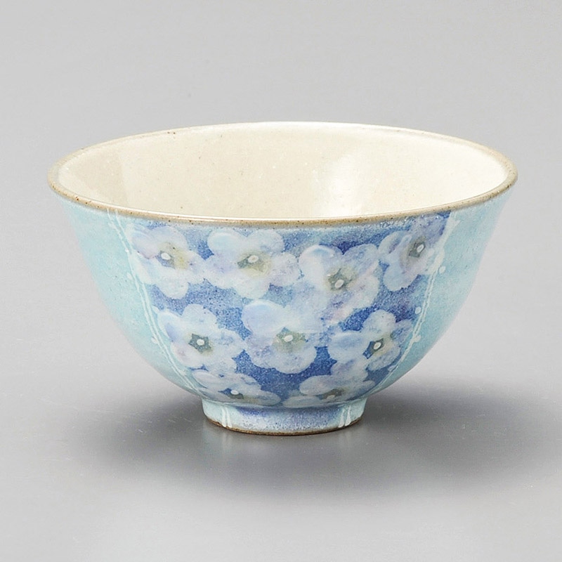 山万 42203-510 粉引花畑飯碗 青 1個（ご注文単位1個）【直送品】