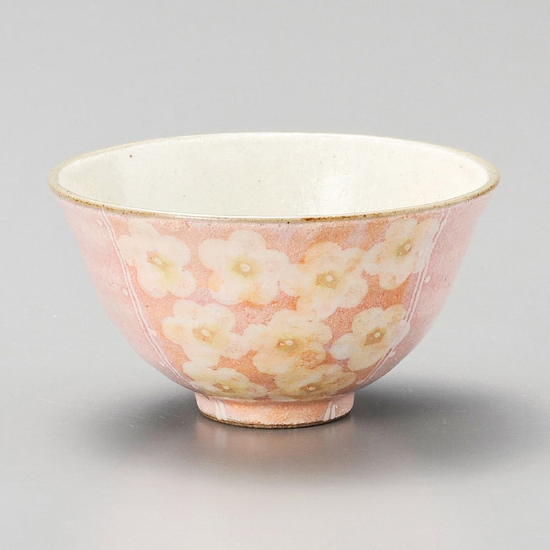 山万 42204-510 粉引花畑飯碗 ピンク 1個（ご注文単位1個）【直送品】
