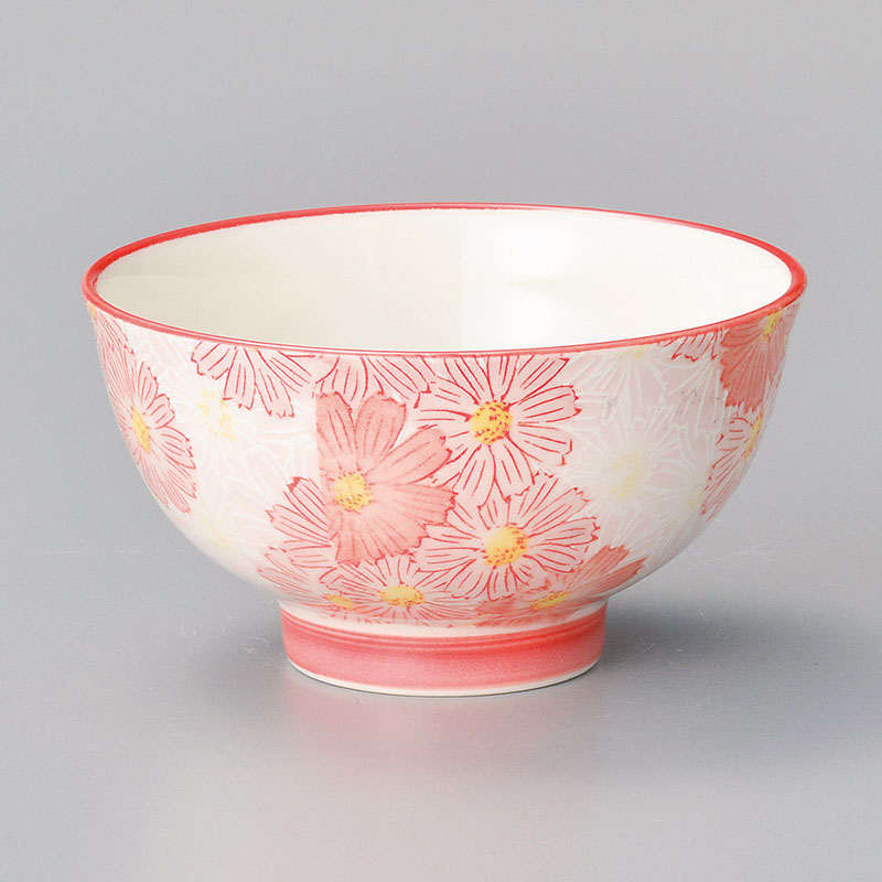 山万 42219-310 華々(赤)高台茶碗 1個（ご注文単位1個）【直送品】
