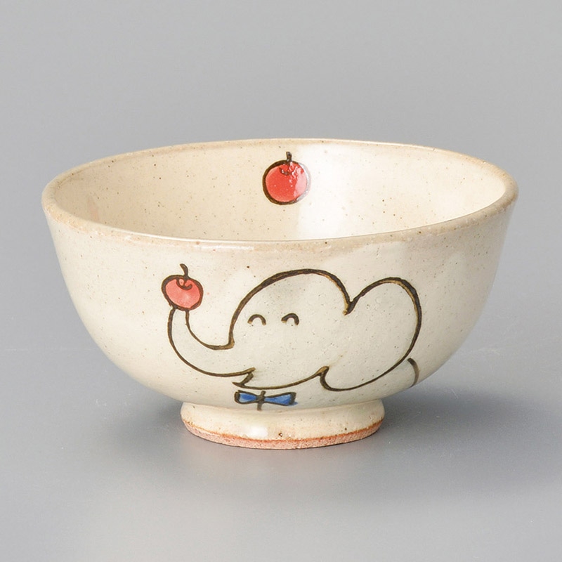 山万 42529-510 粉引ぞう子供茶碗 1個（ご注文単位1個）【直送品】