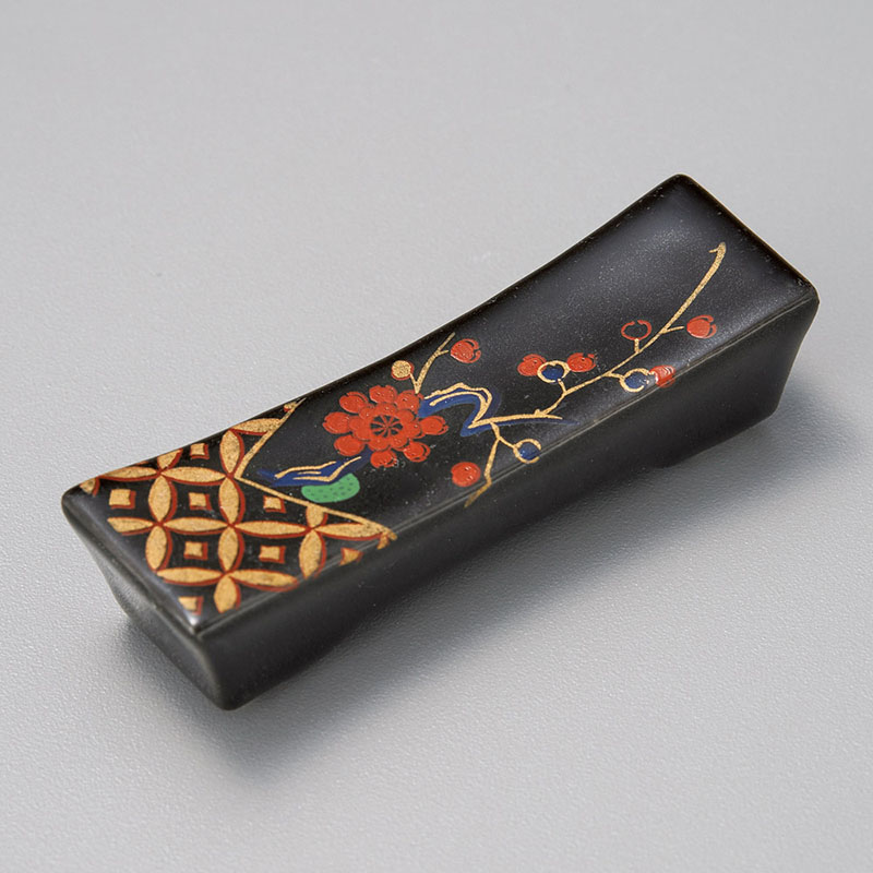 山万 43269-180 黒梅角型箸置 1個（ご注文単位1個）【直送品】