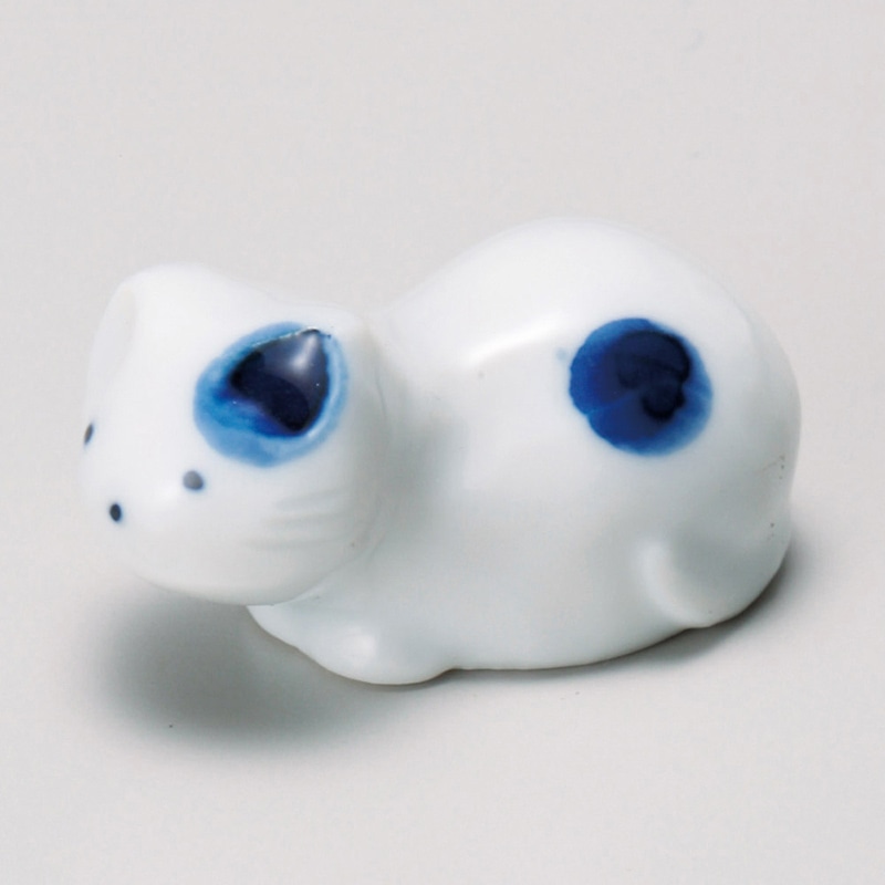 山万 43042-450 豆ねこ(青)箸置 1個（ご注文単位1個）【直送品】