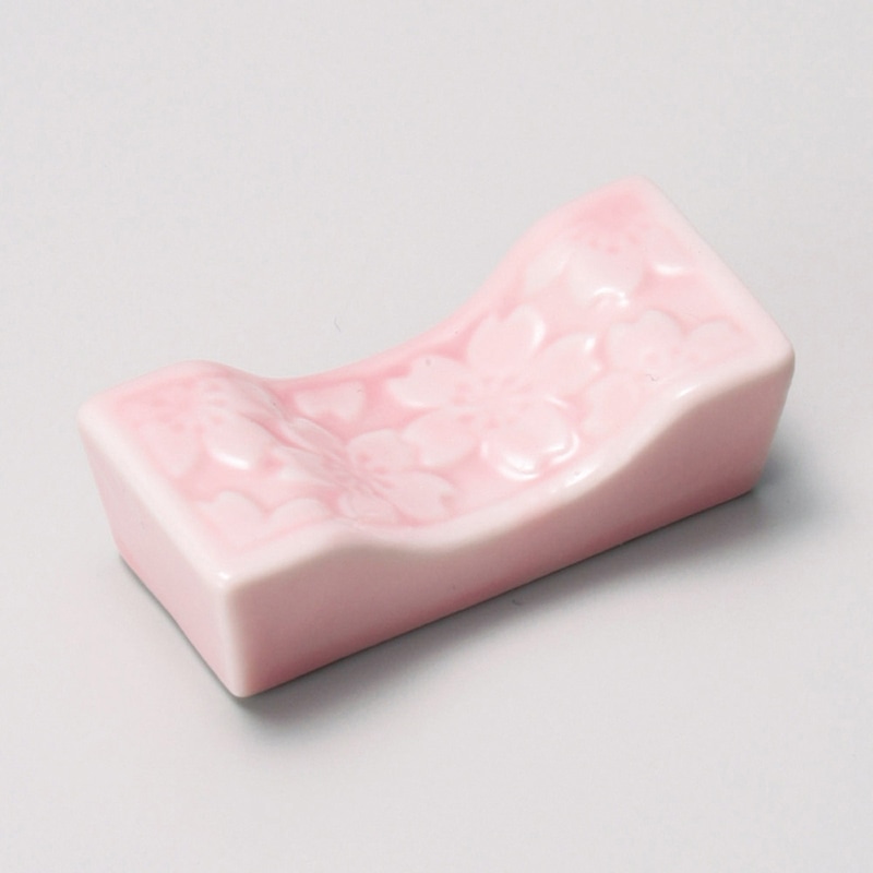 山万 43162-430 ピンク桜長角箸置 1個（ご注文単位1個）【直送品】