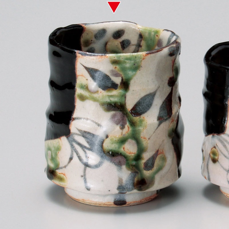 山万 43601-510 黒織部湯呑 大 1個（ご注文単位1個）【直送品】
