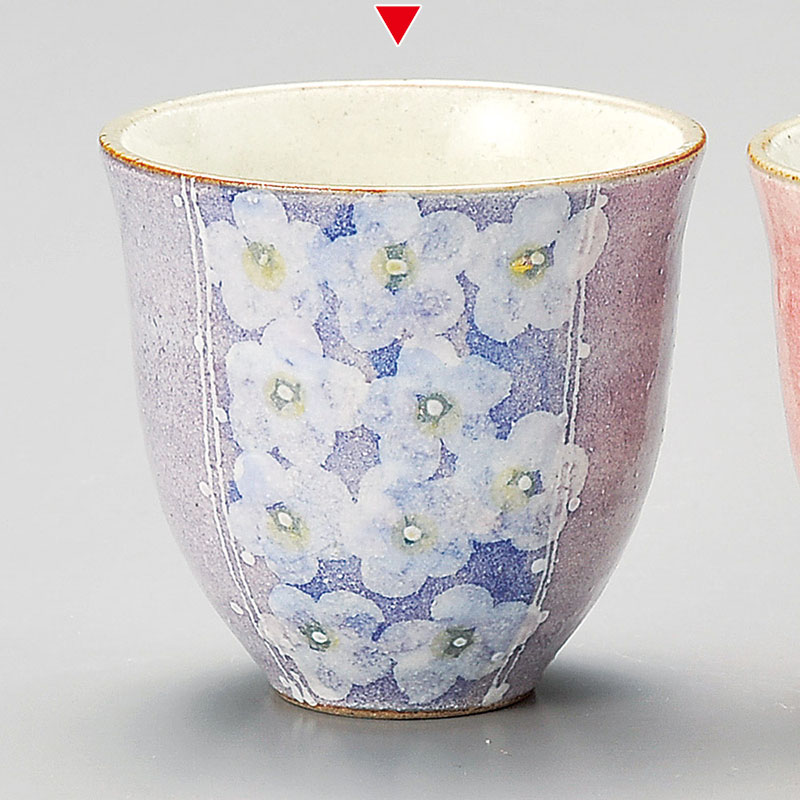 山万 43713-510 粉引花畑湯呑 紫 1個（ご注文単位1個）【直送品】