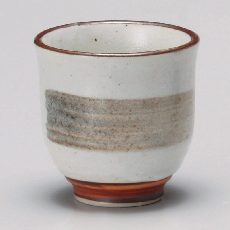山万 44012-550 茶刷毛目湯呑 1個(ご注文単位1個)【直送品】