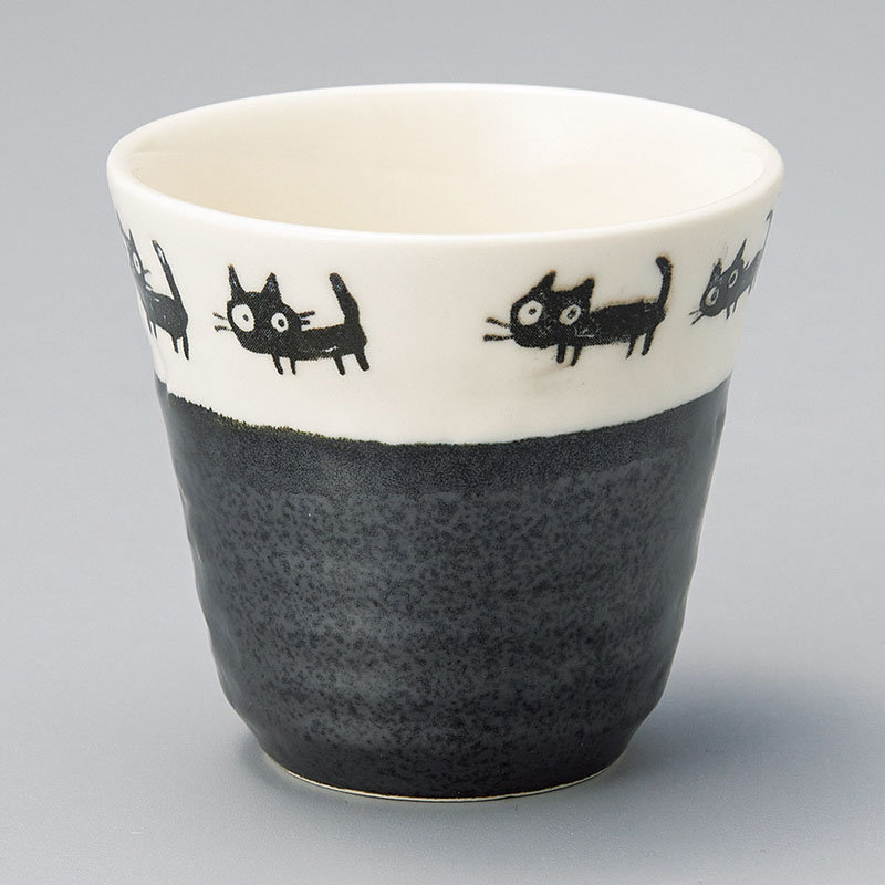 山万 43939-190 くろ黒ねこフリーカップ 1個(ご注文単位1個)【直送品】