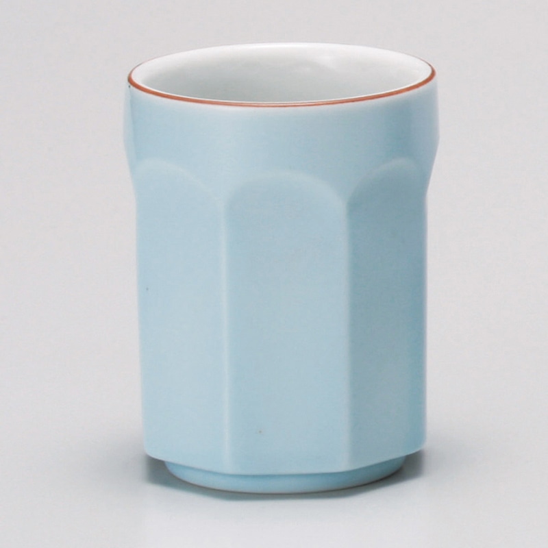 山万 44024-130 青地塗分け八角湯呑 1個(ご注文単位1個)【直送品】