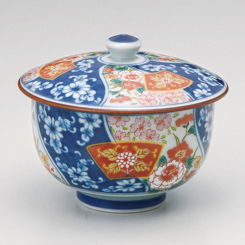 山万 44226-730 染錦扇花蓋付汲出(有田焼) 1個(ご注文単位1個)【直送品】