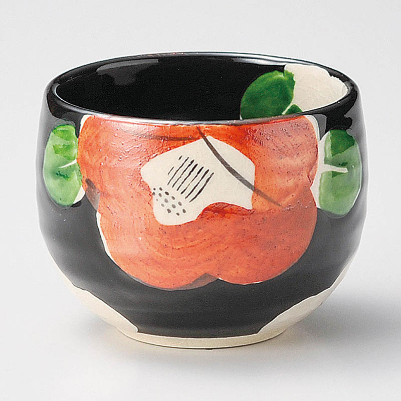 山万 44411-570 色絵天目椿 玉煎茶 1個(ご注文単位1個)【直送品】