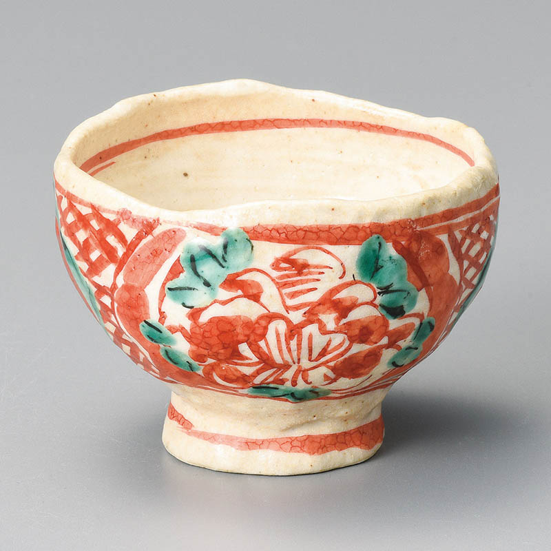 山万 44401-510 赤彩丸紋手引き煎茶 1個(ご注文単位1個)【直送品】