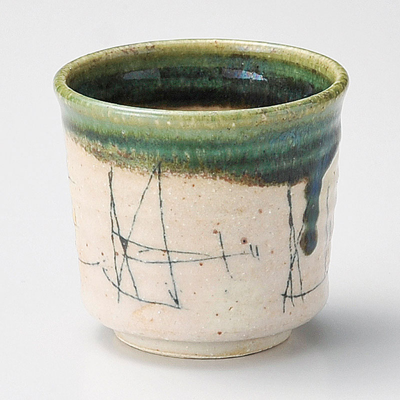 山万 44404-510 織部線刻煎茶 1個(ご注文単位1個)【直送品】