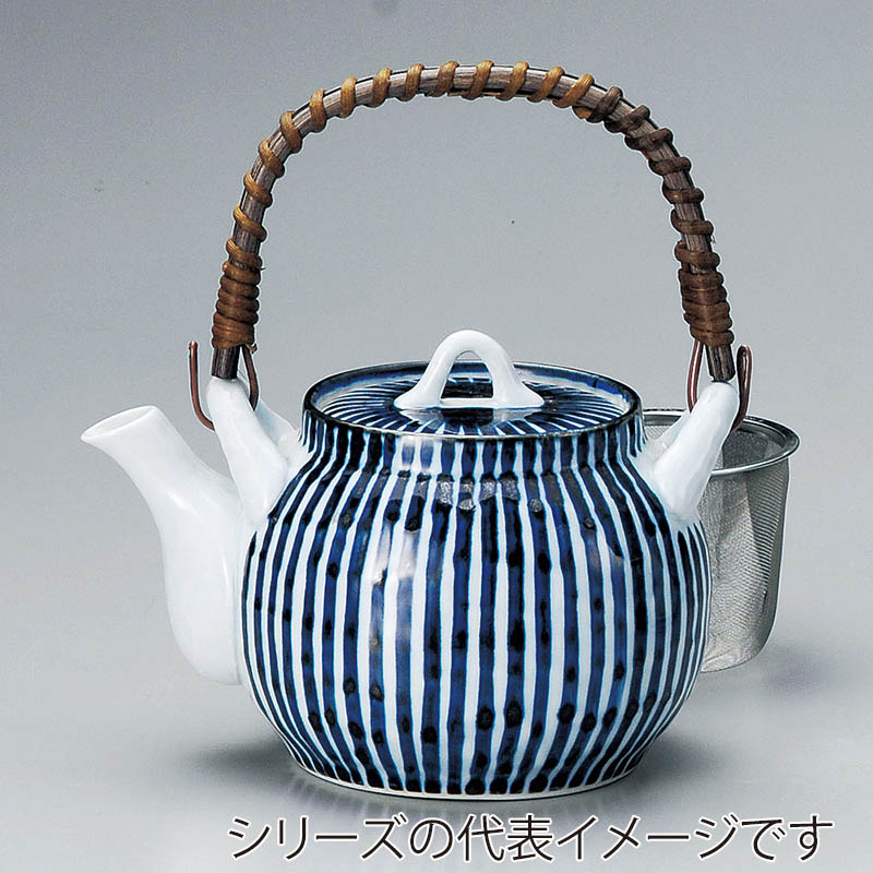 山万 45002-730 鎌倉十草U付6号土瓶(有田焼) 1個（ご注文単位1個）【直送品】