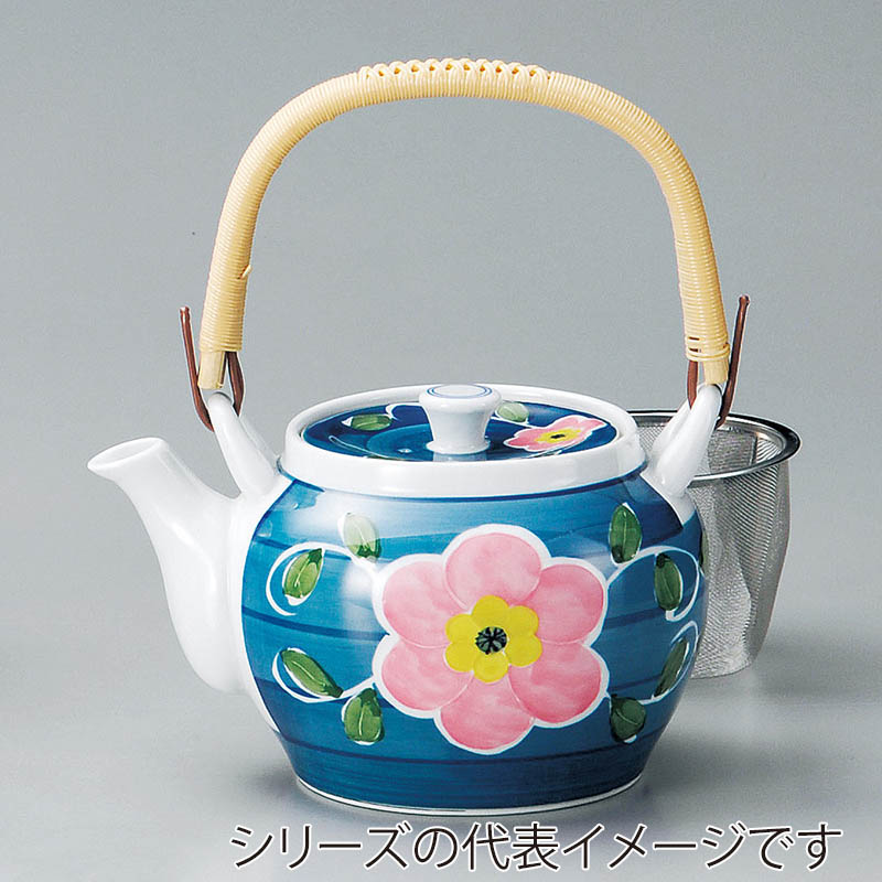 山万 45016-730 唐草花U付6号土瓶(有田焼) 1個（ご注文単位1個）【直送品】
