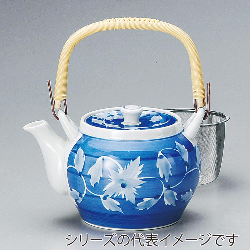 山万 45020-730 呉須巻蔦U付10号土瓶(有田焼 1個(ご注文単位1個)【直送品】