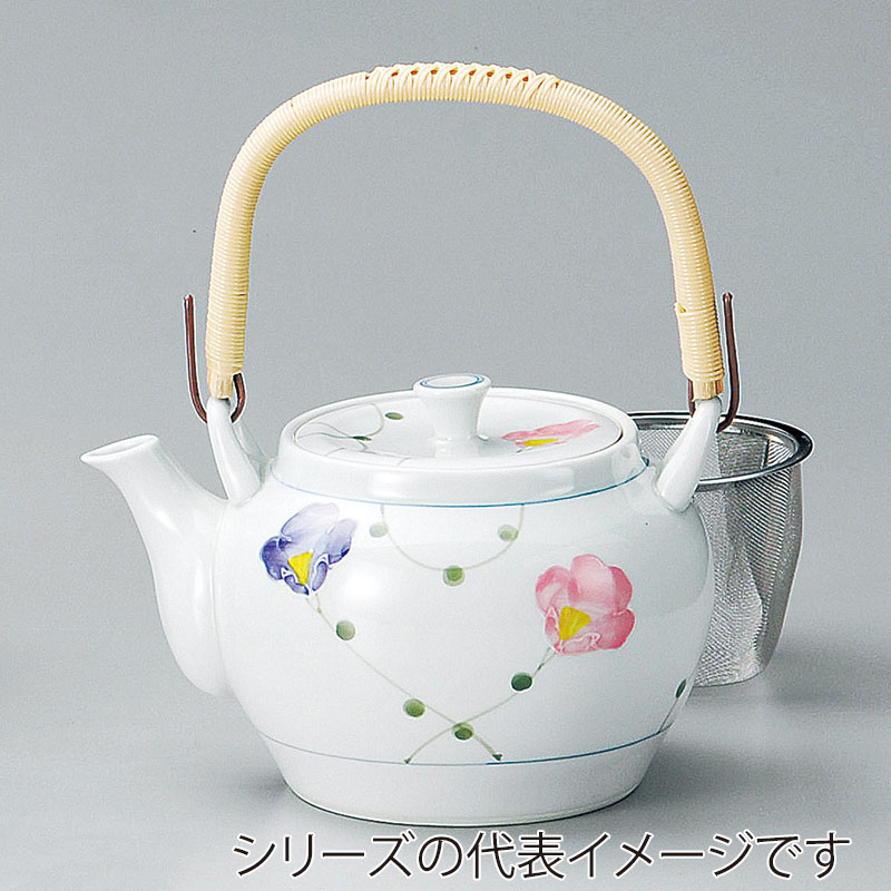 山万 45024-730 りぼんU付6号土瓶(有田焼) 1個(ご注文単位1個)【直送品】